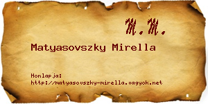 Matyasovszky Mirella névjegykártya